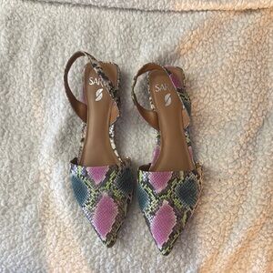 Women's Multicolor Snakeskin Flats